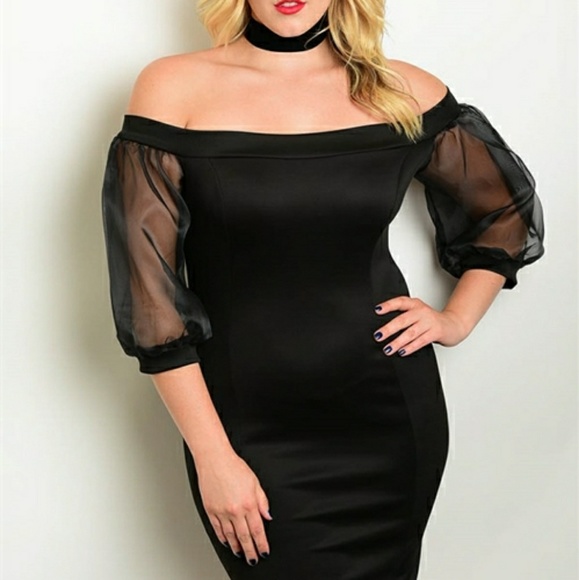 Black Plus Size Dress - Picture 1 of 6
